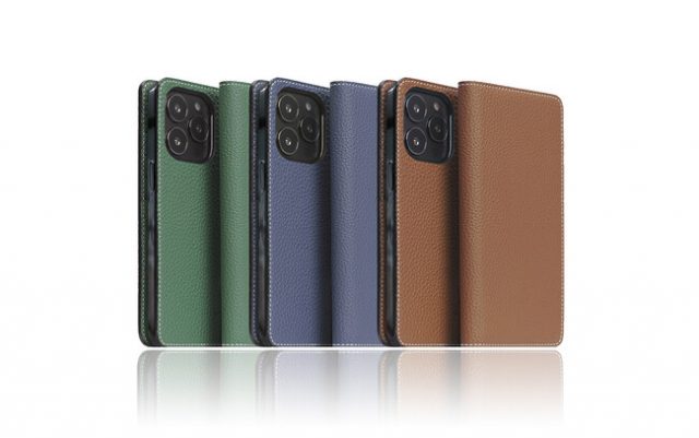 「Hybrid Grain Leather Case」9,900円 カラー：グリーン、ロイヤルブルー、サドルブラウン
