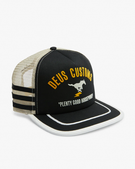 DEUS HATS NEW COLLECTION HORSEPOWER TRUCKER - BLACK