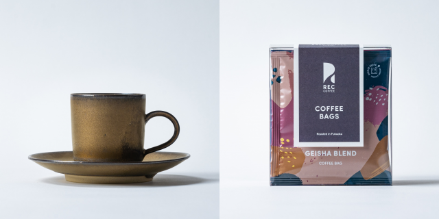 百光釉コーヒーカップ＋コーヒーバッグ（5袋）￥7,900