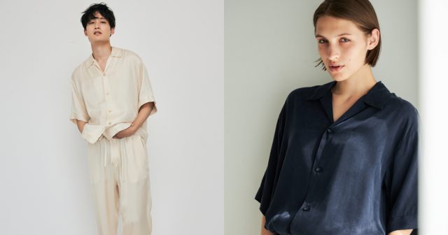 ・Unisex Vegan Silk Short Sleeve Shirt (39742) 13,200円 ・Unisex Vegan Silk Lounge Pants (49308) 14,300円