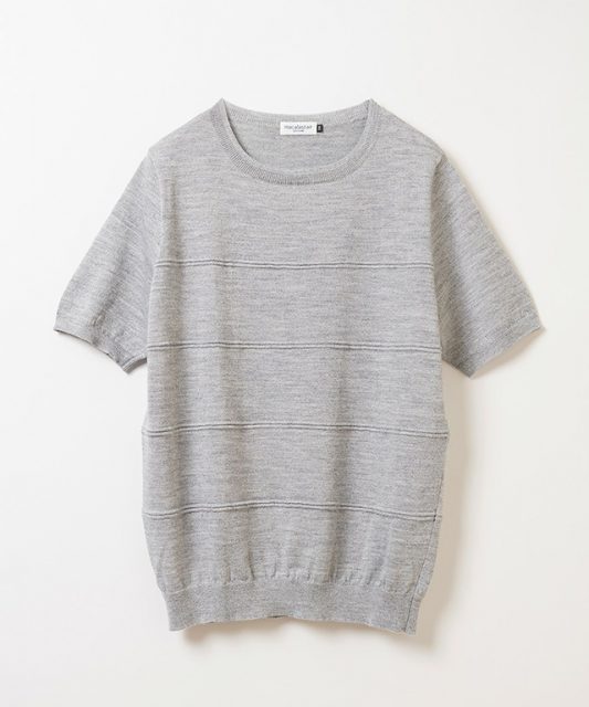 ピンタック ストライプ ニットTシャツ（全2色）：20,900円