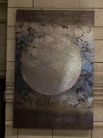 「月を見る」プラチナ箔・銀箔／サイズ：900×600mm
