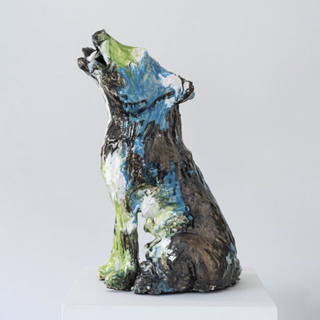 lady wolf mother 2022 glazed earthenware 54x28x31cm Marina Le Gall