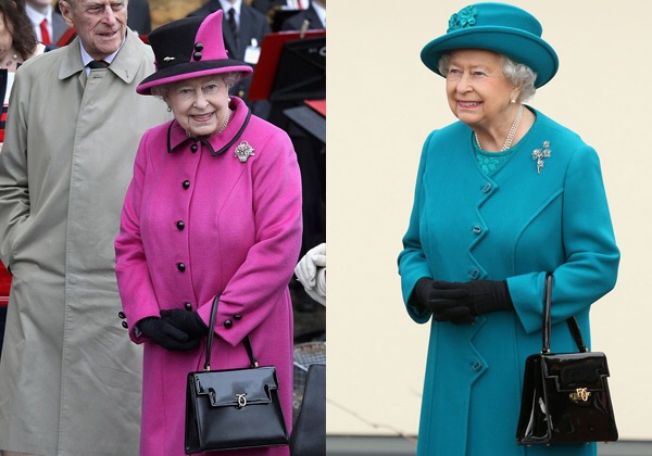 LAUNER LONDONのハンドバッグを愛用する女王陛下