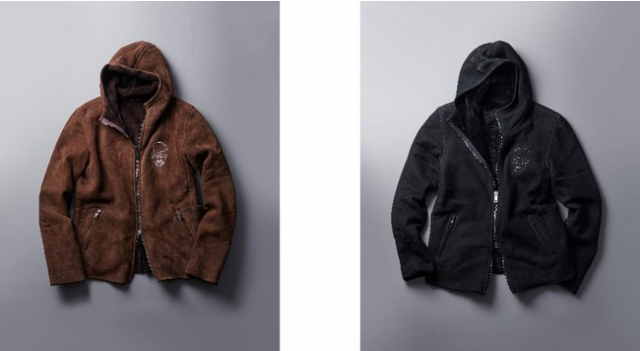 「ZIP-UP HOODIE」Price ： ￥462,000 in tax  Color ： Brown、 Black  Size ： 48、50、52  Fabric ： Sheep skin