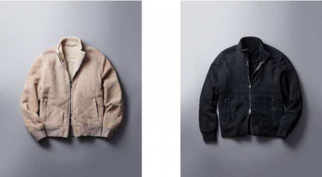 「ZIP-UP BLOUSON」Price ： ￥396,000 in tax  Color ： Beige、Black Size： 48、50、52  Fabric ： Sheep skin