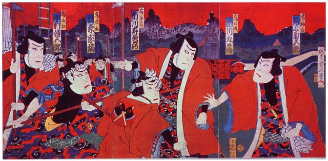明治初期の歌舞伎の傑作『盲長屋梅加賀鳶』の錦絵