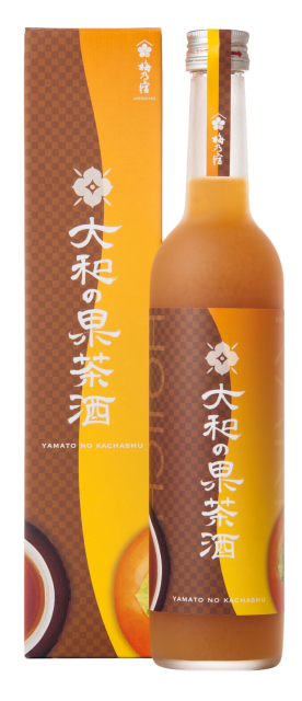 大和の果茶酒 2,200円（税込）、アルコール度数：5％、容量：500ml、原材料：柿（奈良県産）・ほうじ茶（奈良県産）・醸造アルコール・日本酒・糖類／クエン酸・ビタミンC