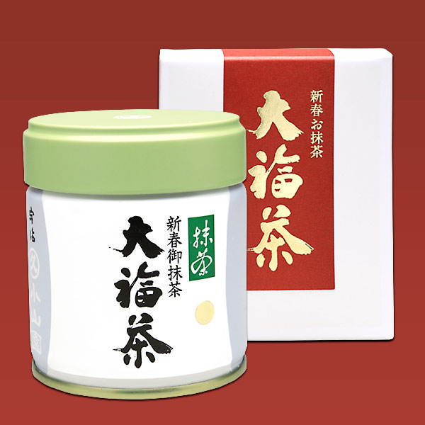 「抹茶 大福茶 金印」40g缶 / 価格：5,400円