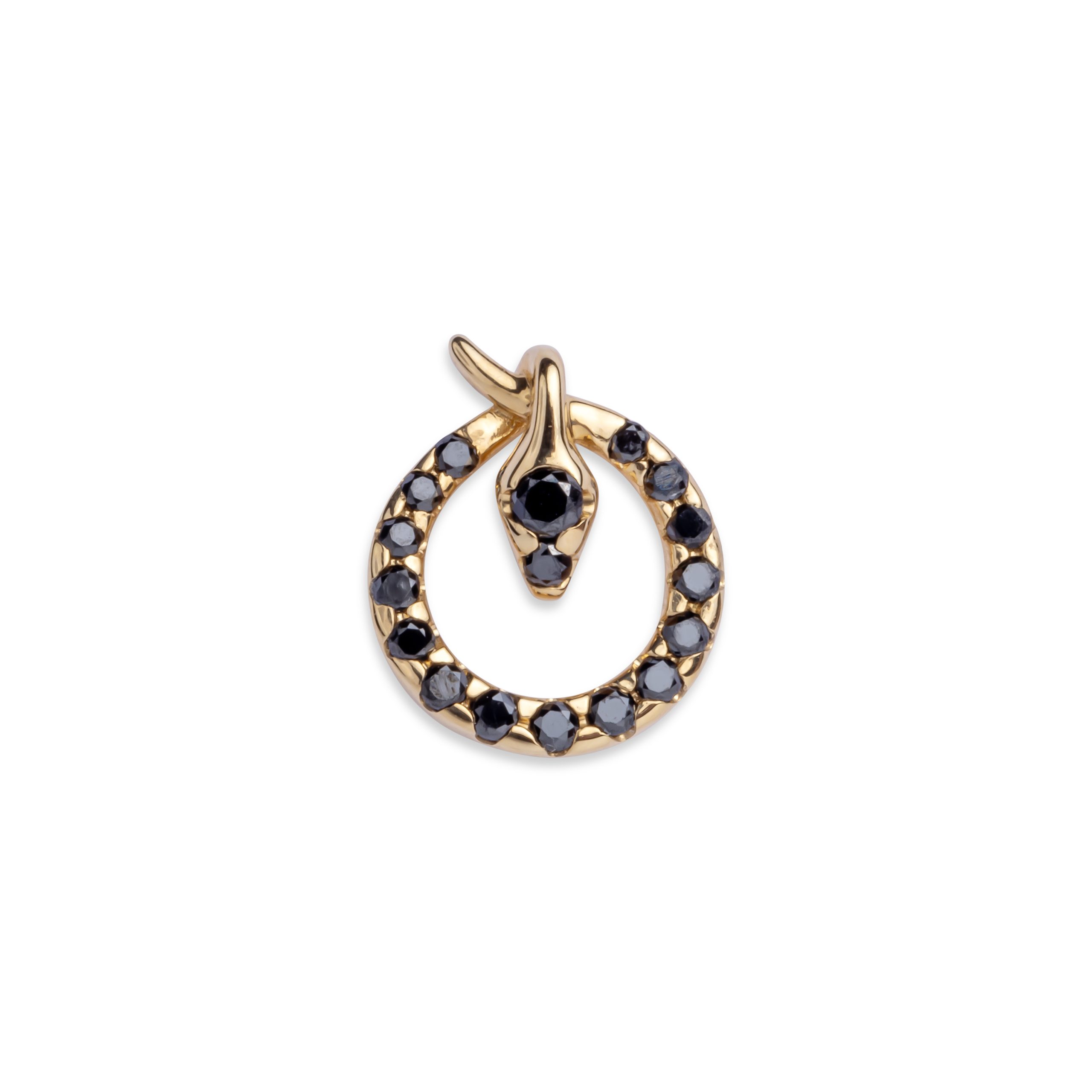 Snake Knot K18ブラックダイヤモンドシングルピアス Black Diamond 0.1ct ¥158,400