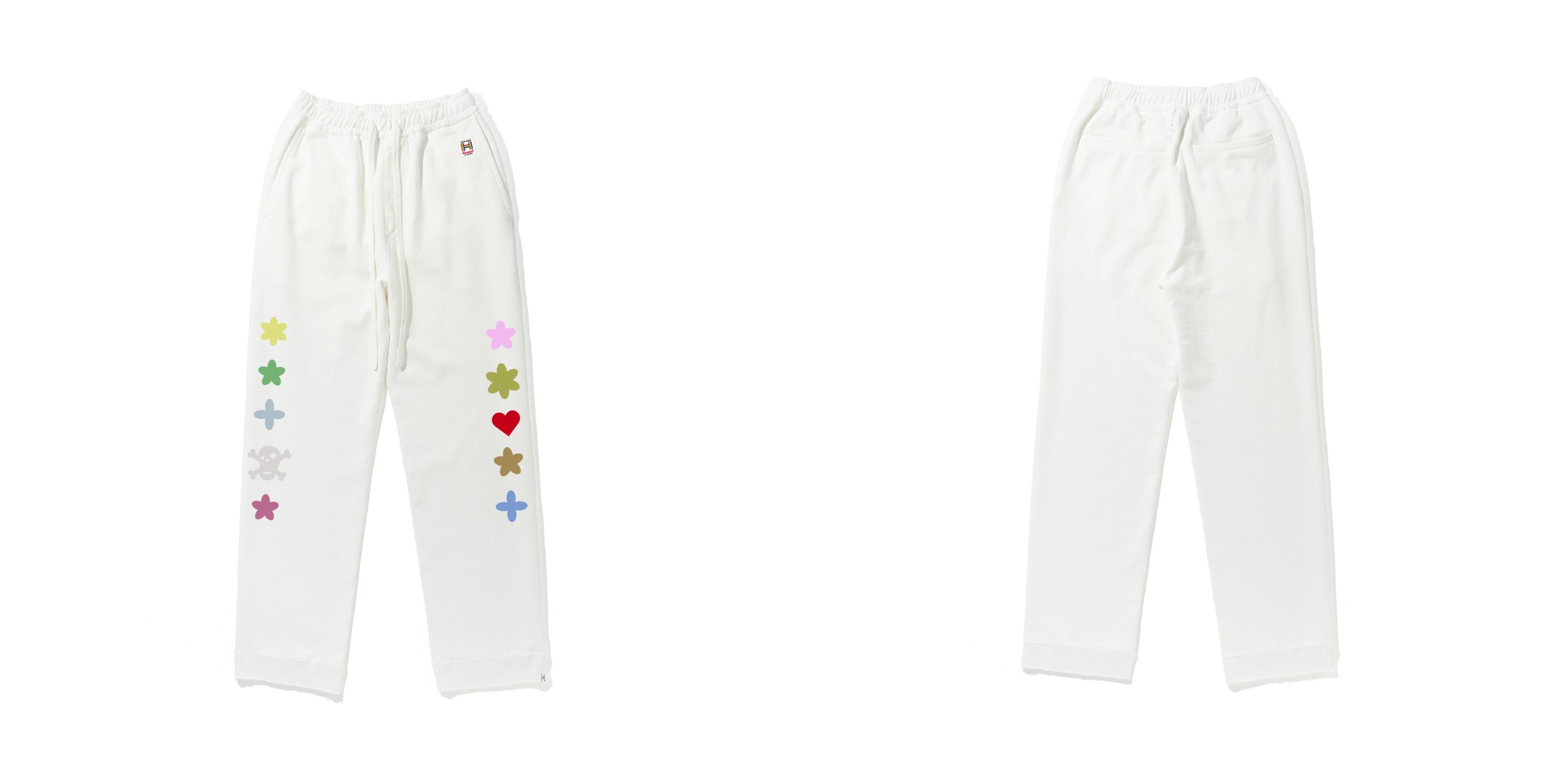 Flower Skull Straight Wide Pants（WHITE）￥58,300／Photo by Taka Ishizaki（wolf and Wolff）