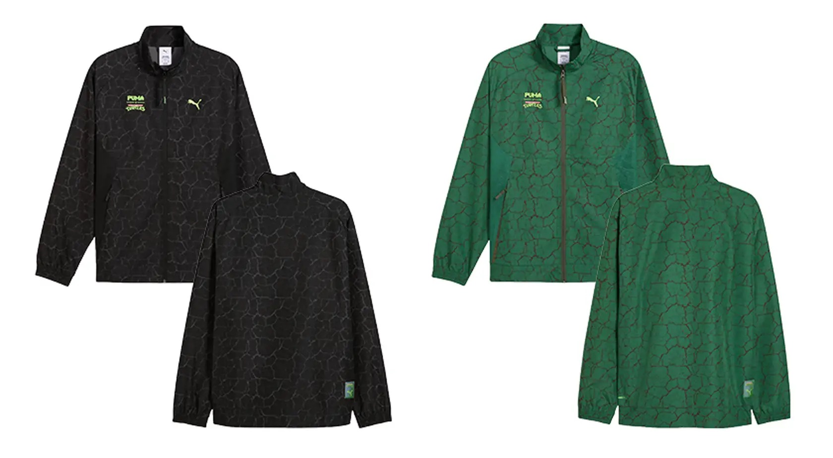 PUMA×TMNT プーマテック リラックス トラック ジャケット 各14,850円、カラー展開：PUMA Black／Vine、サイズ：M・L・XL